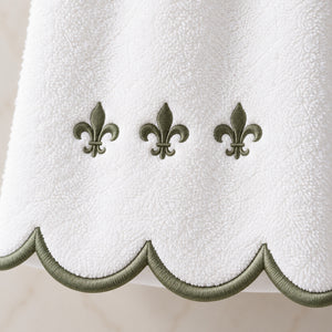 Set x2 Toallas de Mano Scallop Monograma Imperial Verde