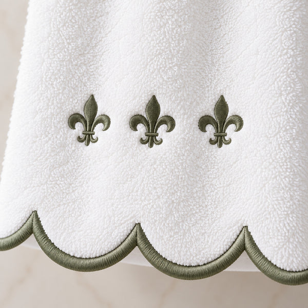 Set x2 Toallas de Mano Scallop Monograma Imperial Verde