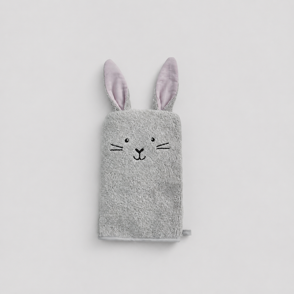 Toalla con Capucha Conejito Gris