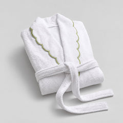 Bata Scallop Mujer de Algodón Turco Matcha