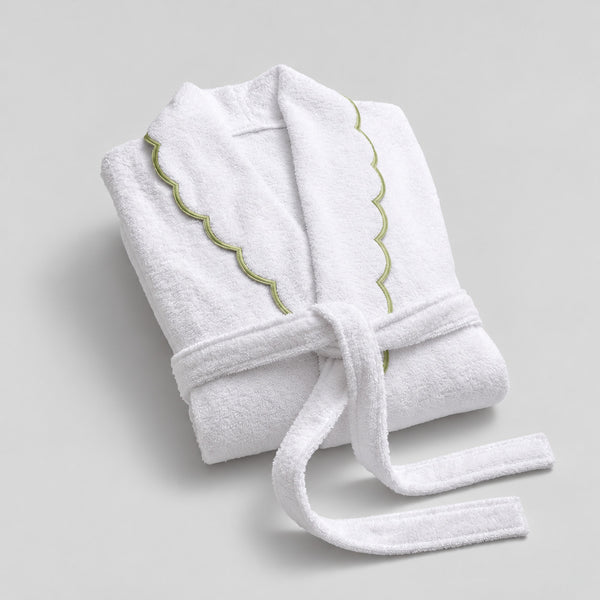 Bata Scallop Mujer de Algodón Turco Matcha