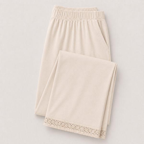 Pijama de Mujer Adona Viscosa con Encaje Beige