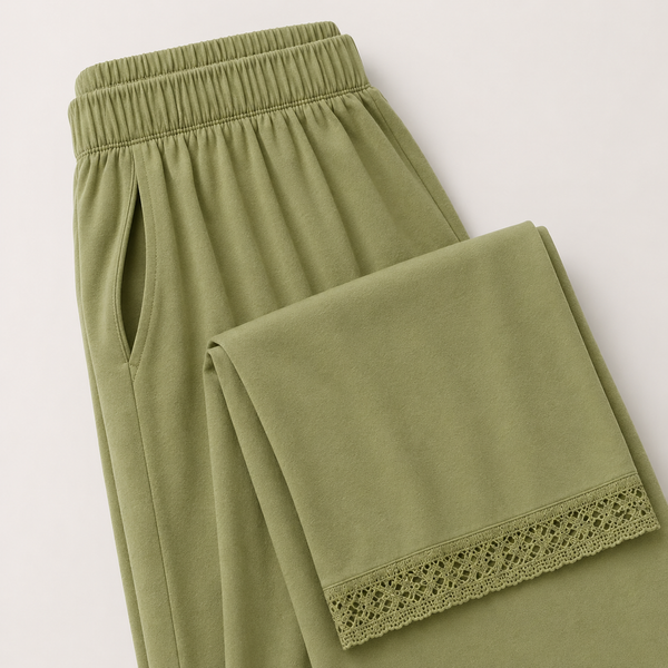 Pijama de Mujer Adona Viscosa con Encaje Olive
