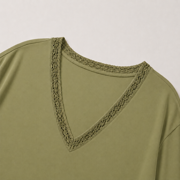 Pijama de Mujer Adona Viscosa con Encaje Olive