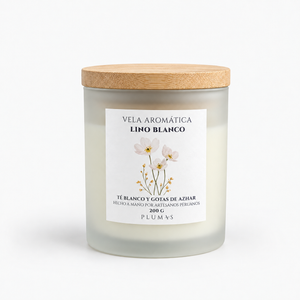 Vela de Cera de Soya Lino Blanco 200 gr