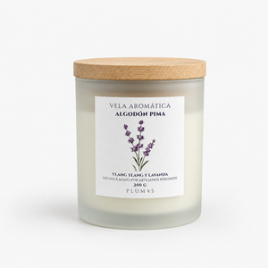Vela de Cera de Soya Algodón Pima 200 gr