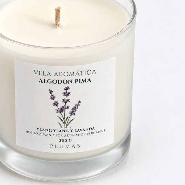 Vela de Cera de Soya Algodón Pima 200 gr