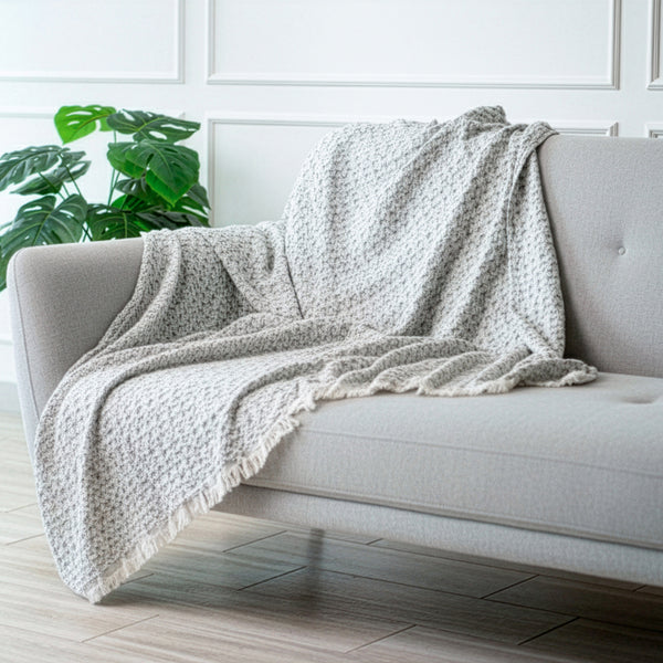 Throw 125X170 cm - D/Waffle Free Spirit - Gray