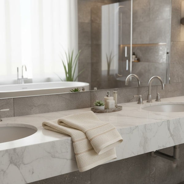 Toalla de Baño 70 x 140 cm Marvek 500 gr Gris Blanco