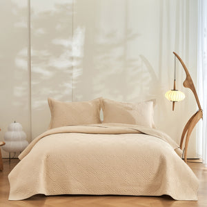 Juego de Cubrecama Rombos Beige