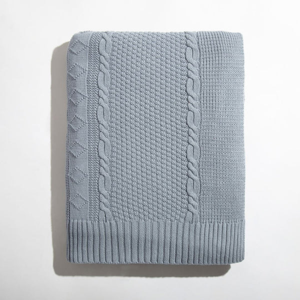 Throw Braids 100% Cotton 150X120 cm - Light Blue