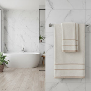 Toalla de Mano 50 x 90 cm Marvek 500 gr Rosa Blanco