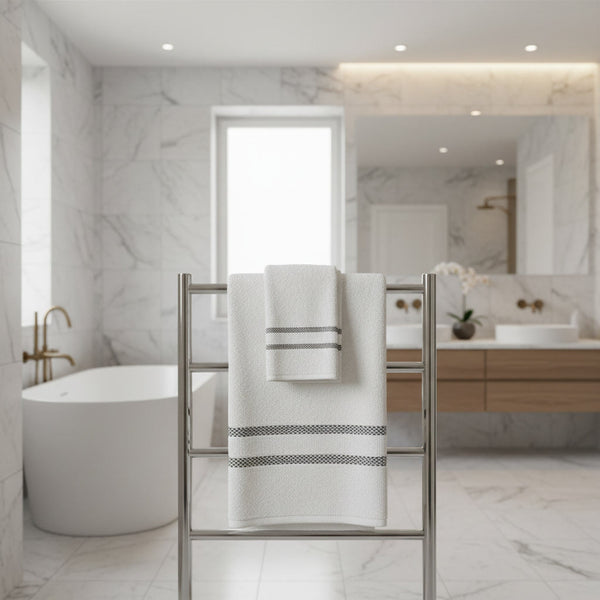 Toalla de Baño 70 x 140 cm Marvek 500 gr Blanco Rosa