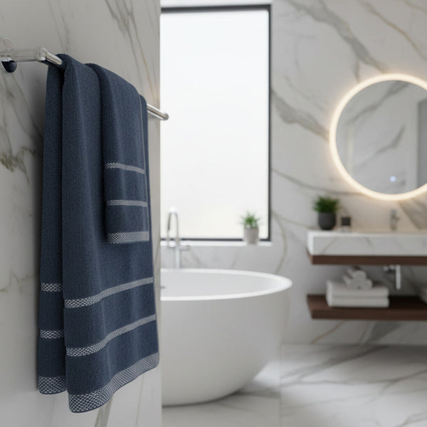 Toalla de Mano 50 x 90 cm Marvek 500 gr Gris Blanco