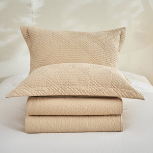 Juego de Cubrecama Rombos Beige