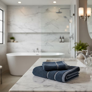 Toalla de Baño 70 x 140 cm Marvek 500 gr Blanco Rosa