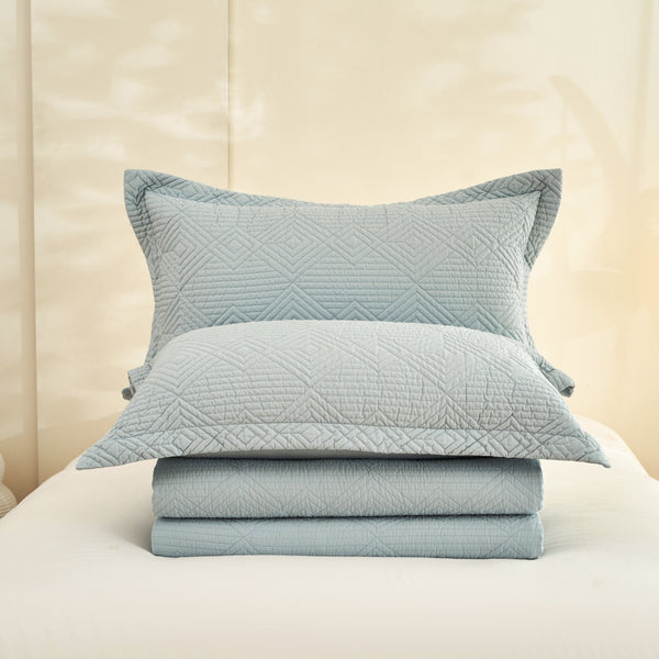 Juego de Cubrecama Rombos Light Blue