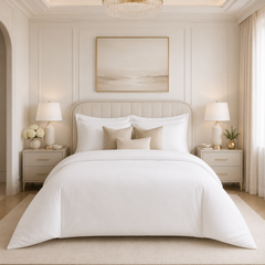 Juego De Cubreduvet 600 Hilos Blanco Optico
