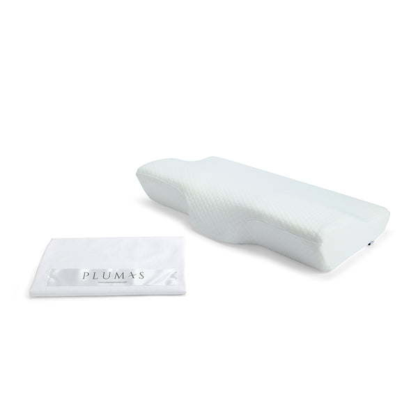 Almohada Viscoelástica Cervical 60x35x10-12 cm – Gel Memory Foam Blanca