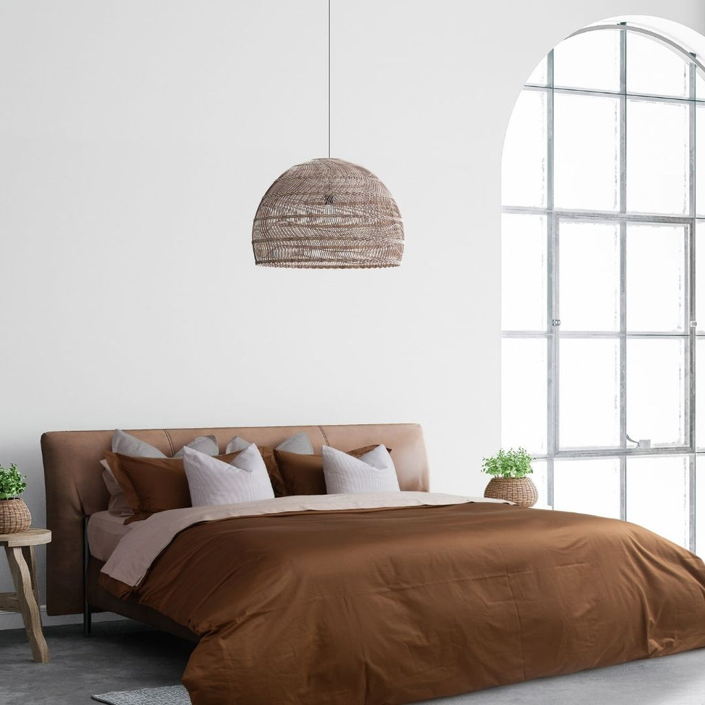 Juego de Cubreduvet 400 hilos 100% algodón pima Toffee