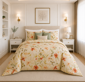 Juego de Cubreduvet 300 Hilos Garden Beige