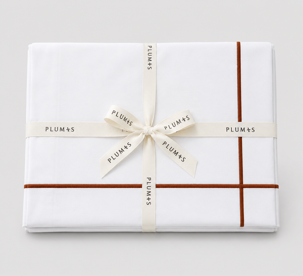 Juego de Cubreduvet 400 Hilos Pima Blanco Optico Bordado Lines Toffe