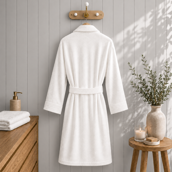 Bata de Baño Kimono Velour 500 gr Blanco Optico