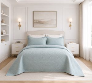 Juego de Cubrecama Rombos Light Blue