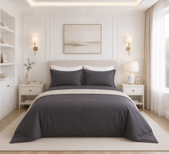 Juego De Cubreduvet 400 Hilos Charcoal