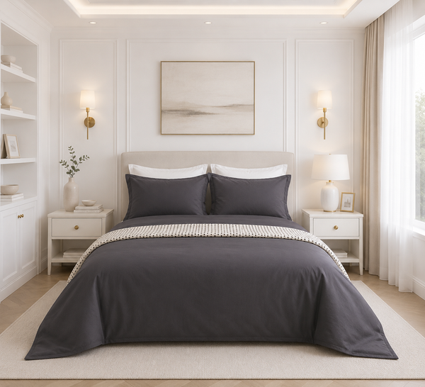 Juego de Cubreduvet 400 Hilos Charcoal