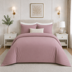 Juego De Cubreduvet 300 Hilos Light Malva