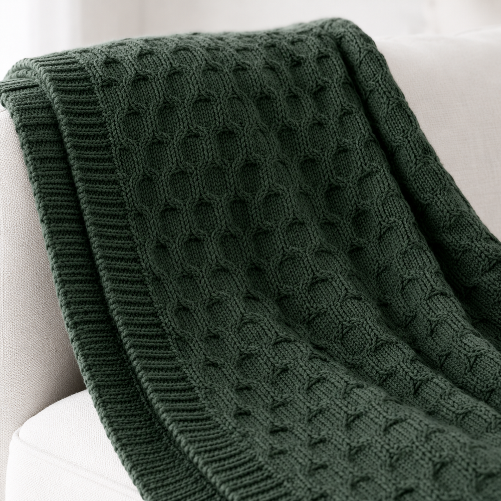 Manta Tejida Kelly 125 x 150 cm Verde