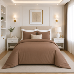 Juego De Cubreduvet 400 Hilos Mocca Coffe