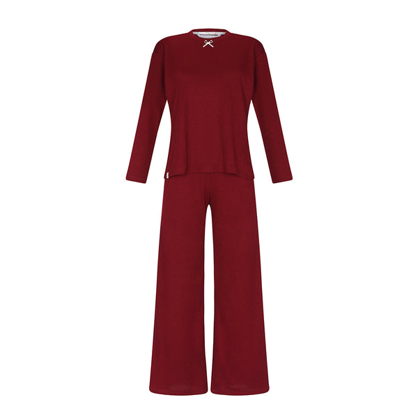 Pijama Adele Mujer D/Waffle – Vino