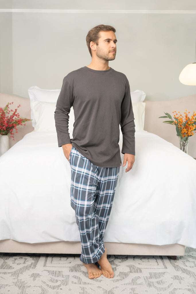 Francisco Blue/Brown Tartan Pajamas