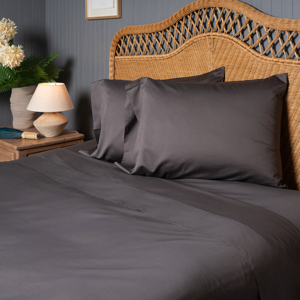 400 THREADS- 100% PIMA COTTON- CHARCOAL- SHEET SET