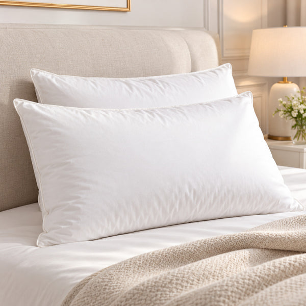 Set X2 Almohadas Plumas King 233H Premium - Blanco