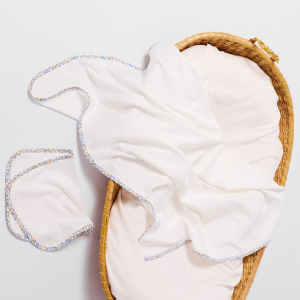Pima Cotton Blanket + Bib Gift Set