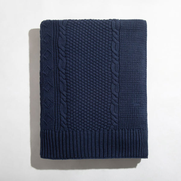 Throw Braids 100% Cotton 150X120 cm - Navy Blue