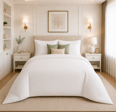 Juego De Cubreduvet 400 Hilos Blanco Optico