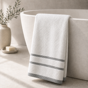 Toalla de Baño 70 x 140 cm Marvek 500 gr Blanco Gris
