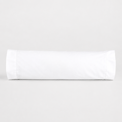 Funda De Cojin Rollito 60 X 20 Cm 400 Hilos Pima Blanco Optico