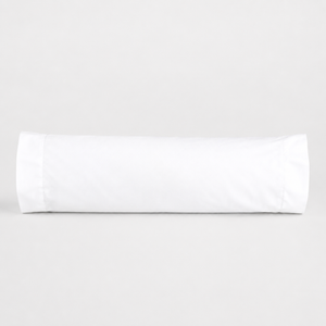 Funda de Cojín Rollito 60 x 20 cm 400 Hilos Pima Blanco Optico