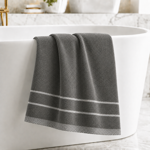 Toalla de Baño 70 x 140 cm Marvek 500 gr Gris Blanco
