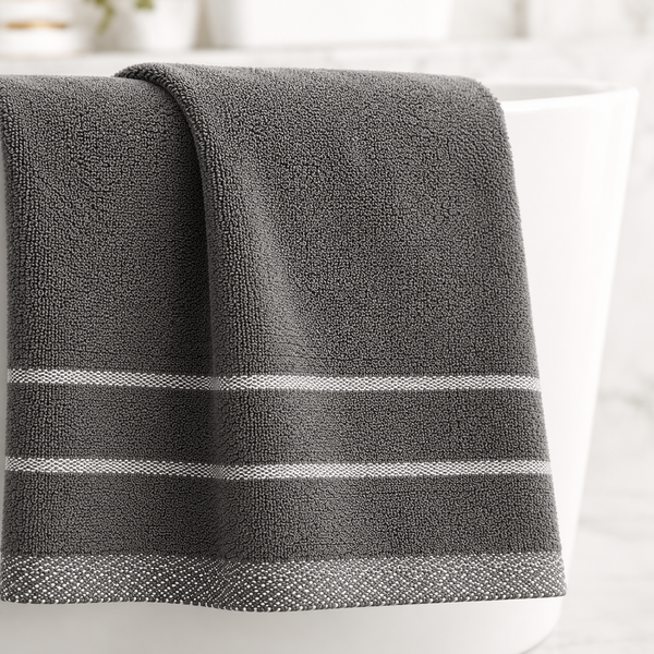 Toalla de Baño 70 x 140 cm Marvek 500 gr Gris Blanco
