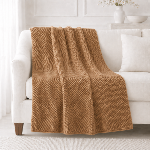 Manta Tejida Purl 125 x 150 cm Arena