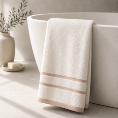 Toalla De Bano 70 X 140 Cm Marvek 500 Gr Rosa Blanco