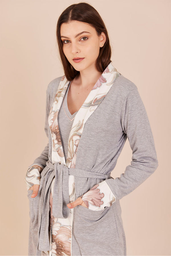 Iliana Gray Melange Robe