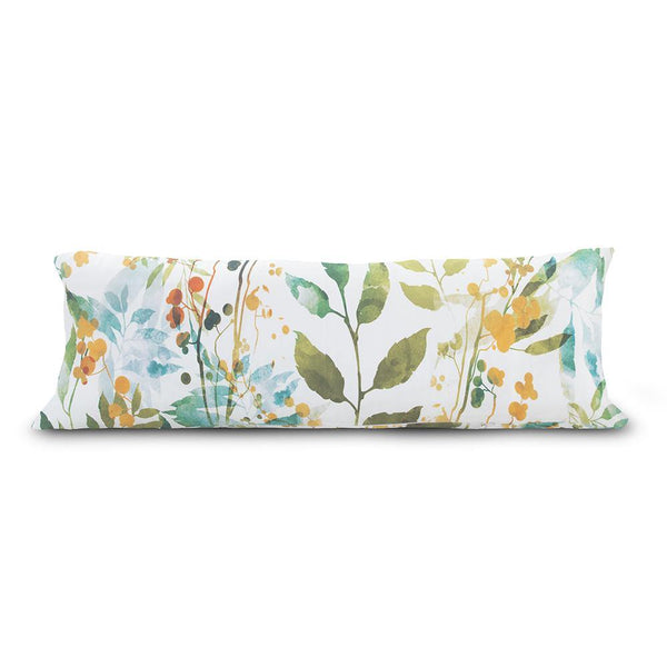 FUNDA DE COJÍN LUMBAR XL 30 X 90 CM 100% ALGODÓN 250 HILOS YELLOW GARDEN - PLUMAS