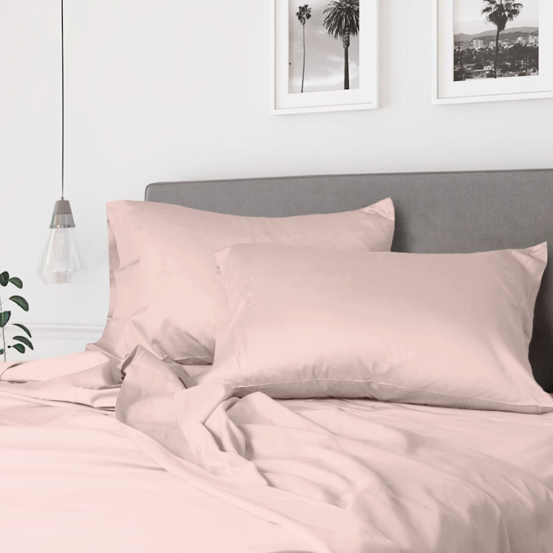 100 Pima Cotton Sheet Set 400 Thread Count Antique Pink Plumas Home